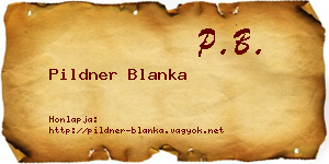 Pildner Blanka névjegykártya